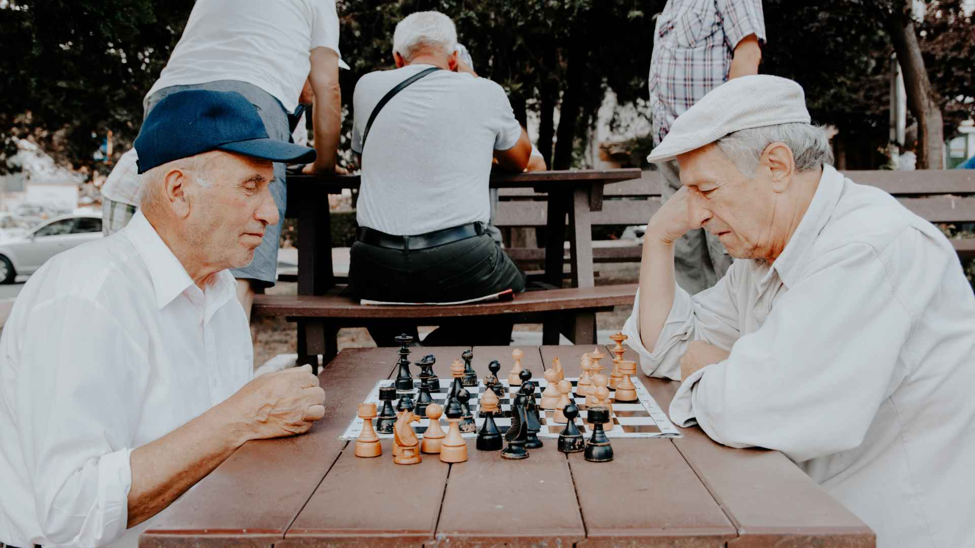 Two men playing chess