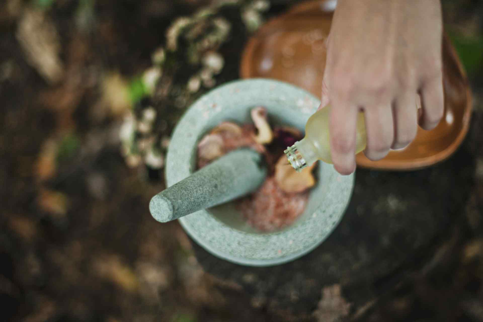Essential oils being poured 