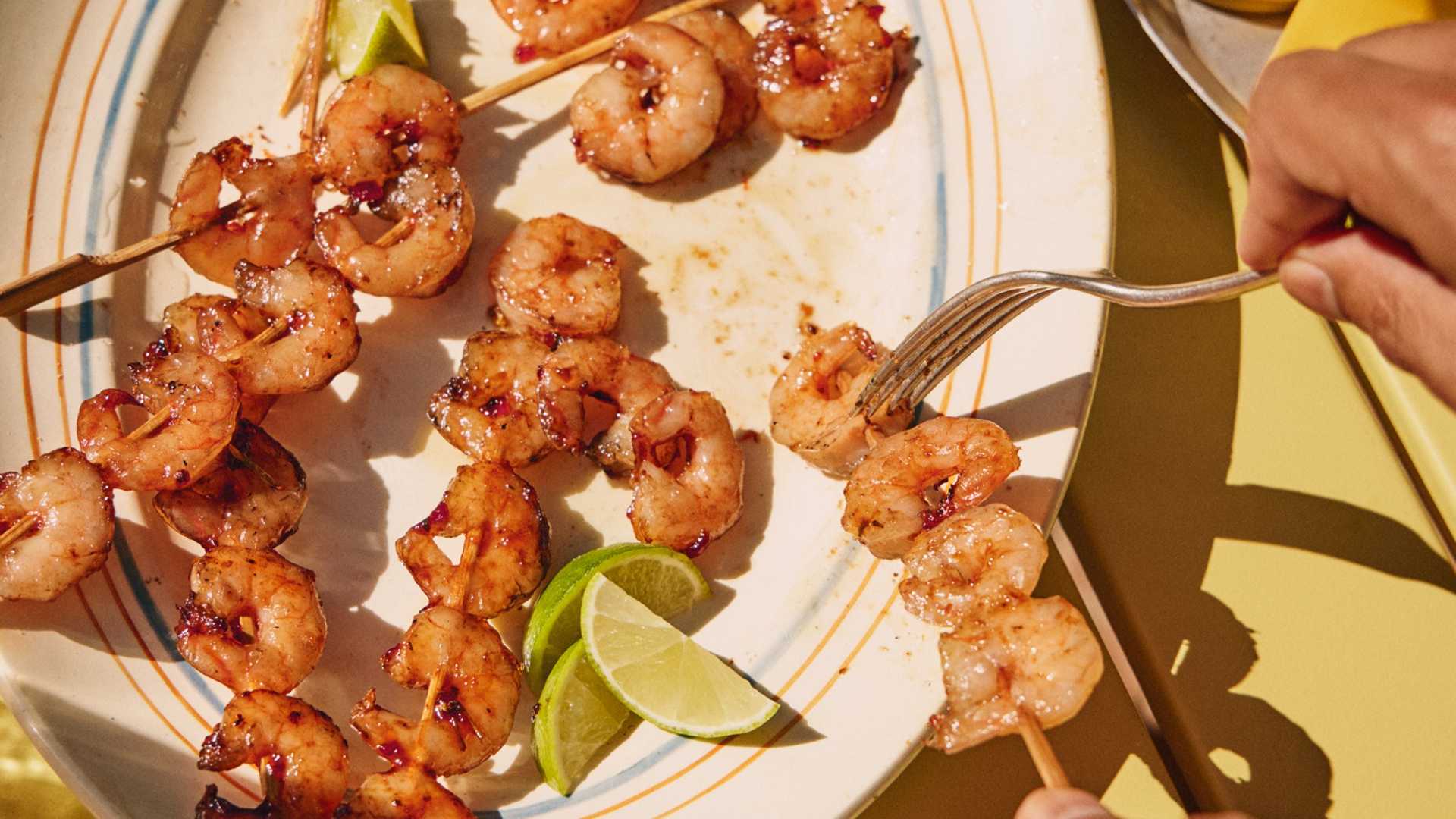 King prawn kebabs by Waitrose