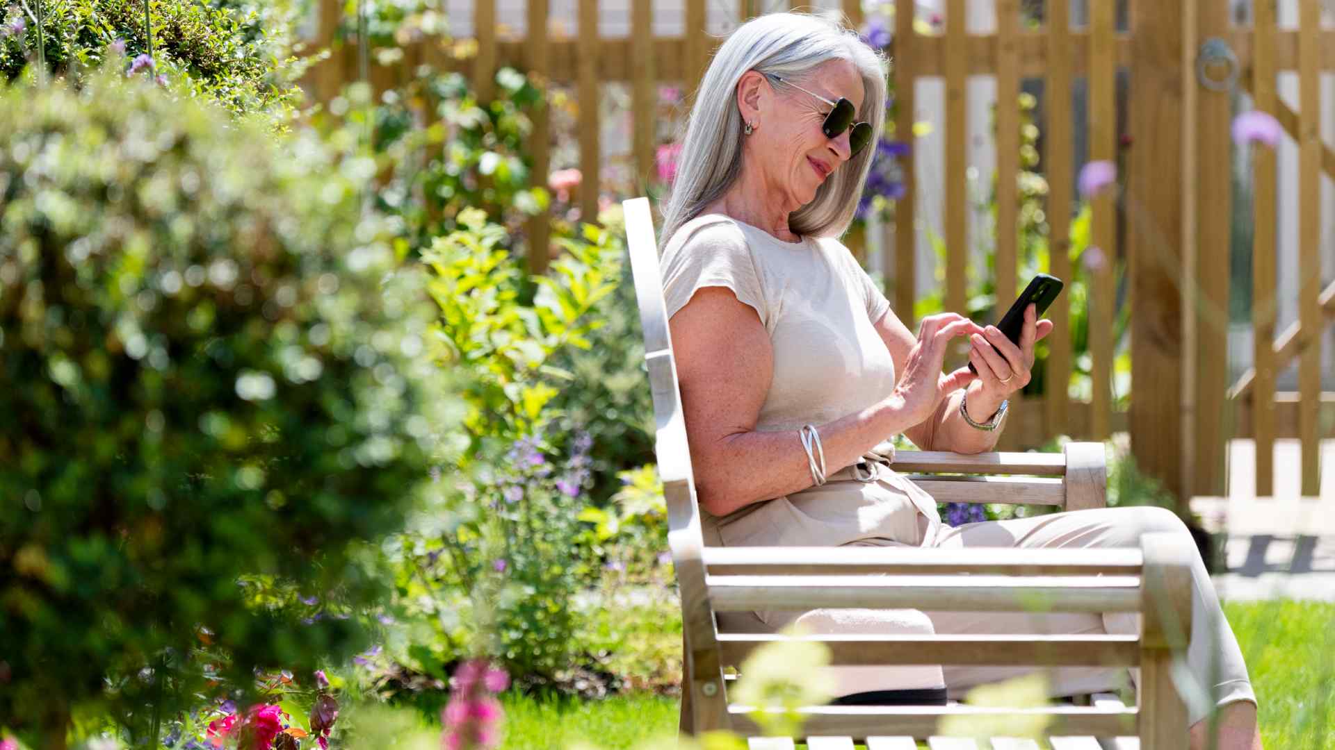 A woman on her phone