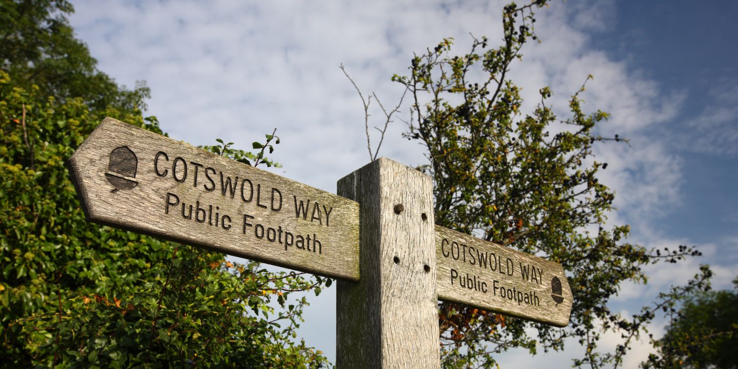 Cotswold Way Public Footpath signpost