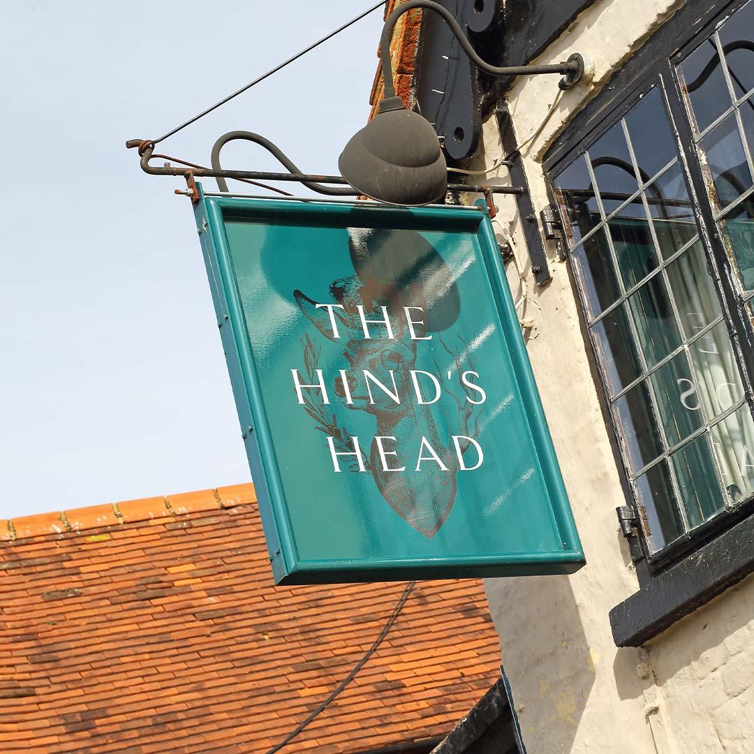 The Hind's Head pub sign