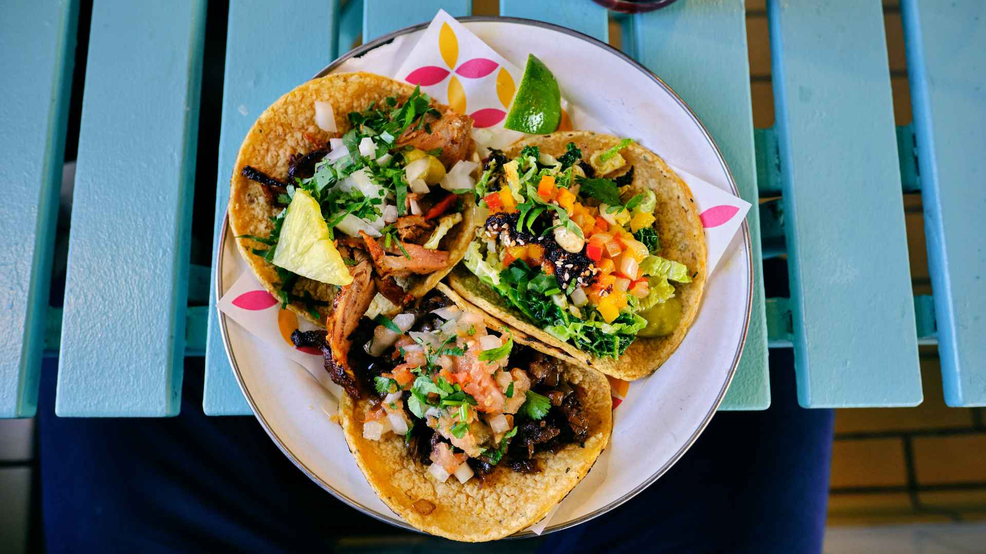 A photo of soft tacos at Las Iguanas
