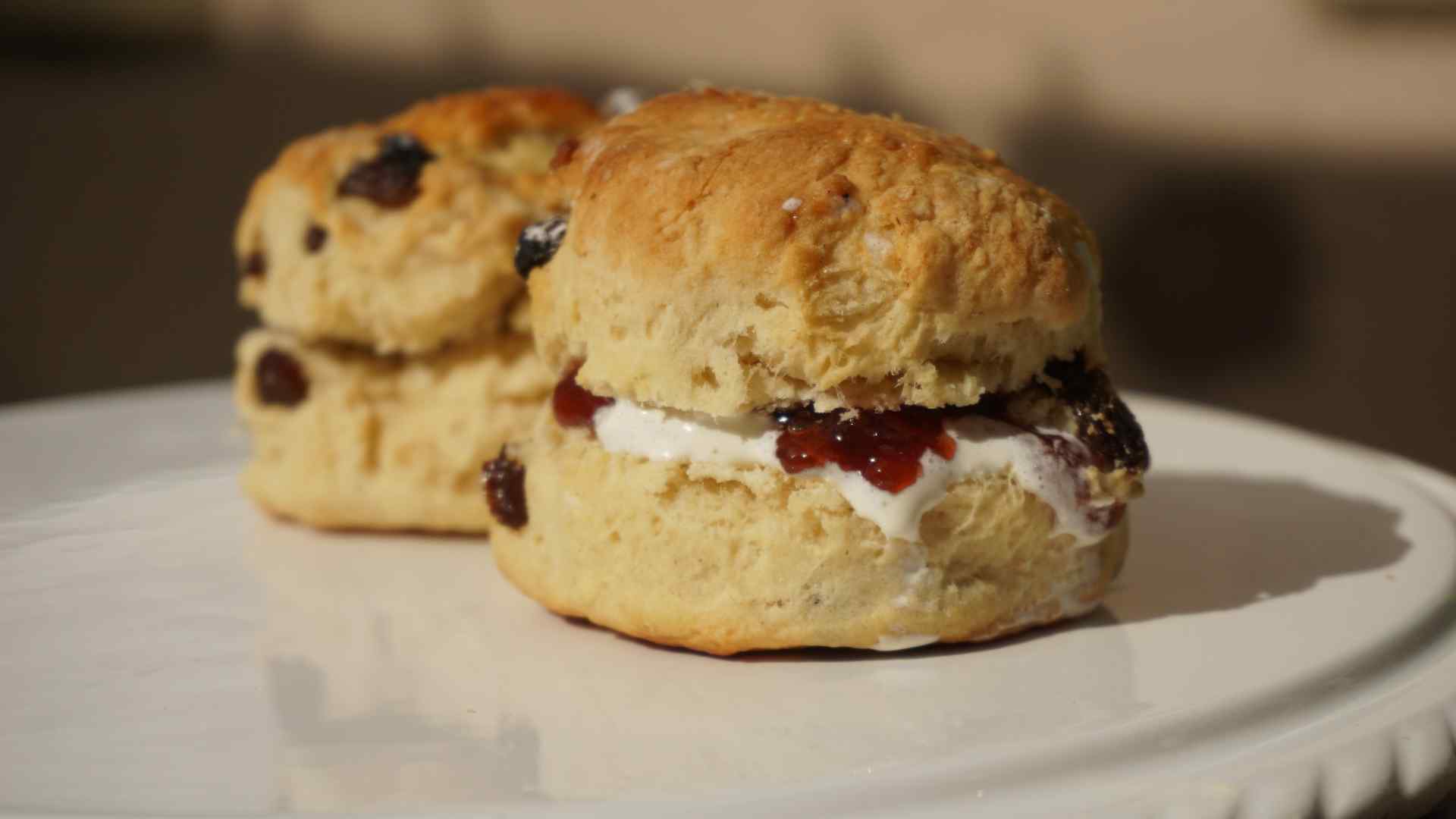Scones with cream and jam