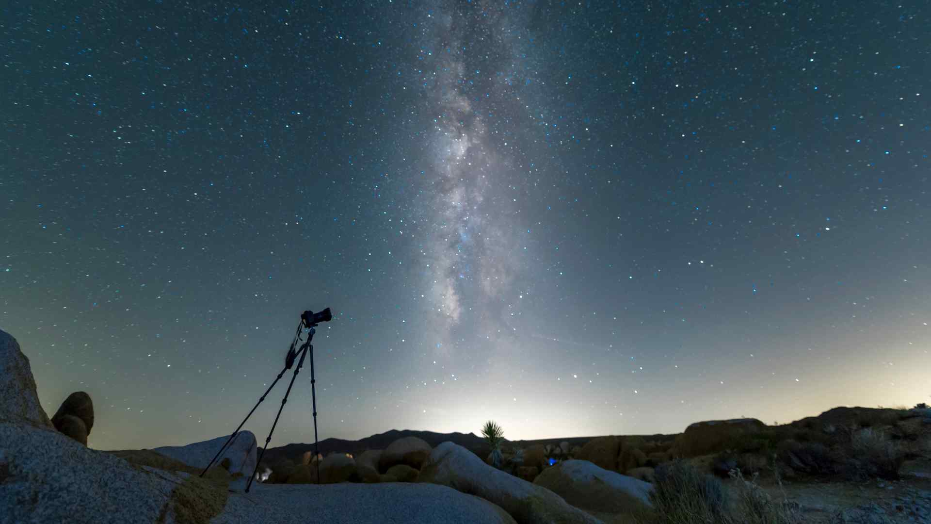 The sky at night with a camera