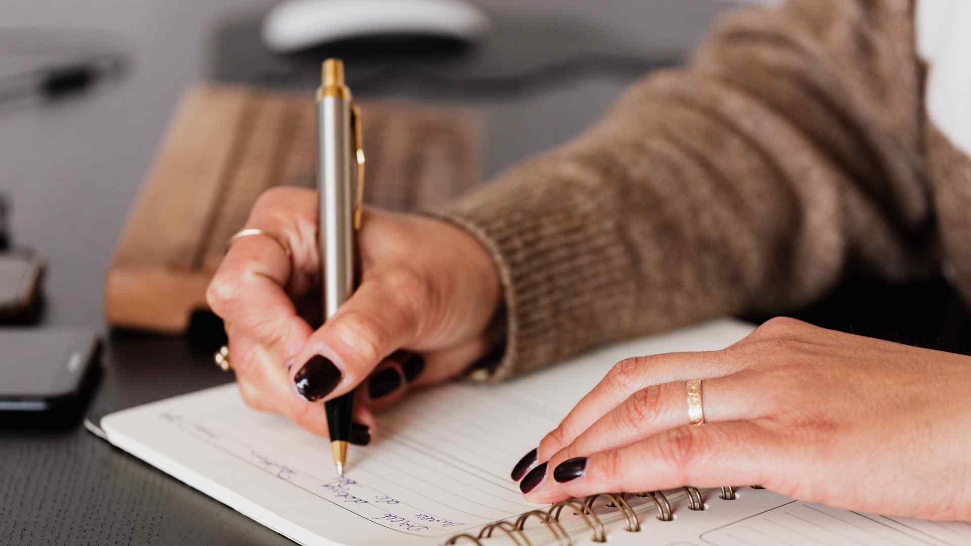 Writing in a journal